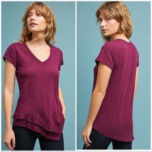 Anthropologie Ruffle Hem Tee